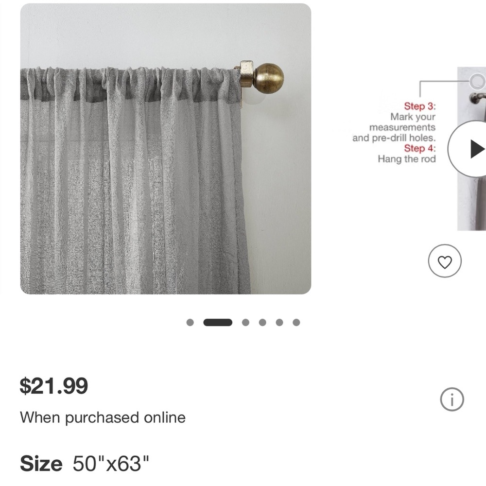 Four Gray Sheer Avril Crinkle Textured Rod Curtain Panels